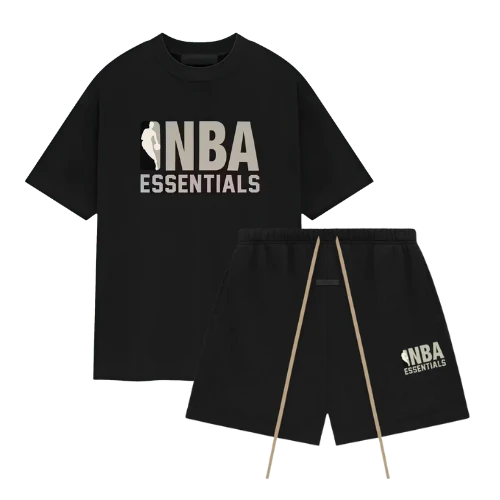 Fear of God Essentials NBA Black Grey Short Set