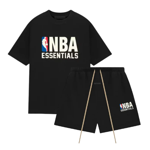 Fear of God Essentials NBA Black White Short Set
